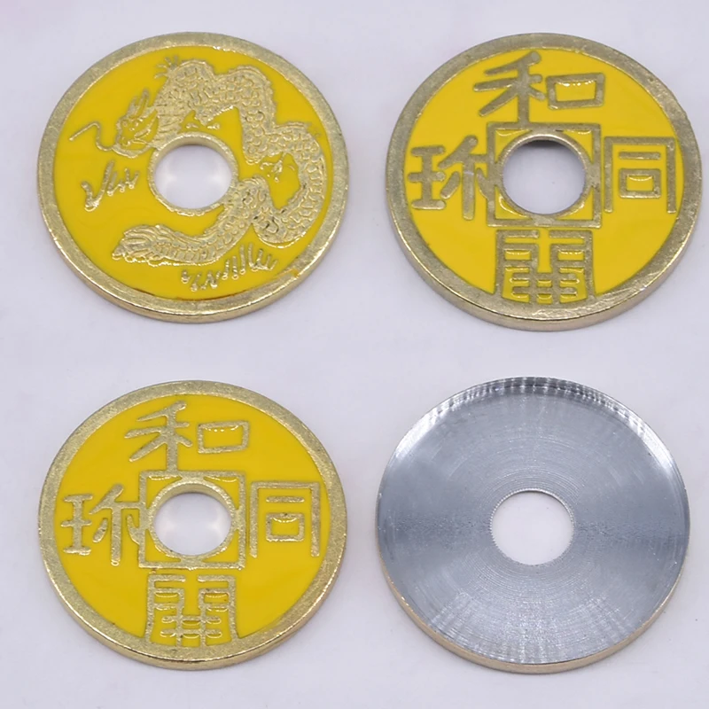 Expanded Chinese Shell + Coin (Four Color Available) Magic Tricks Close Up Prop Accessories Illusion Appear Disappear Coin Magie