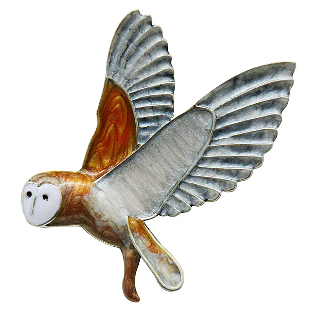 Cartoon Enamel Owl Soaring Flying Bird Elegant Party Brooch Pin Charms Jewelry Men Women Jewelry