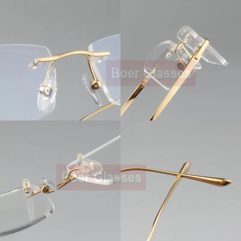 New Arrivals Business Eyewear 100% pure titanium male rimless Eyeglasses frame light weight recipe RXable 6379 size 55-17-140