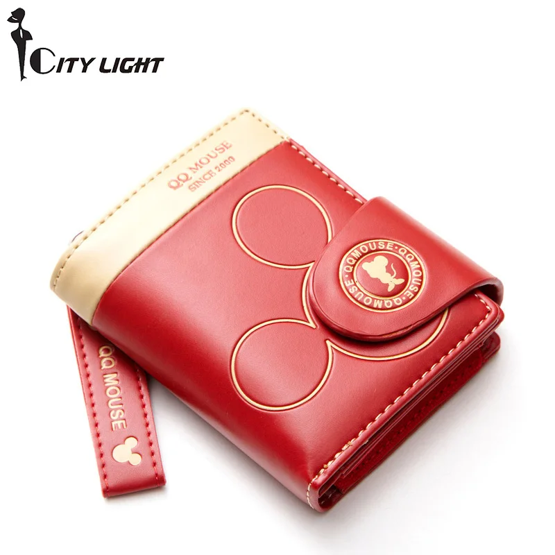 Women small wallet cartoon mickey cute coin purse hasp card holder womens wallets and purses female wallets famous brand