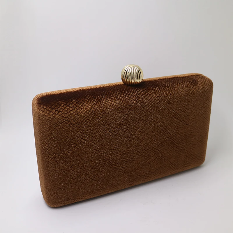 Royal Nightingales new coffee brown hard box evening clutches and evening bags for matching shoes and party for gift