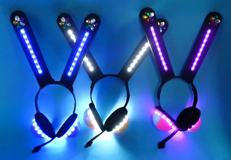 ขาย Hot Love Love Cyber Idolized LED ชุดหูฟัง/หูฟังคอสเพลย์ Prop สมาชิกทั้งหมด Headpiece สามารถ Lighted สำหรับฮาโลวีน party