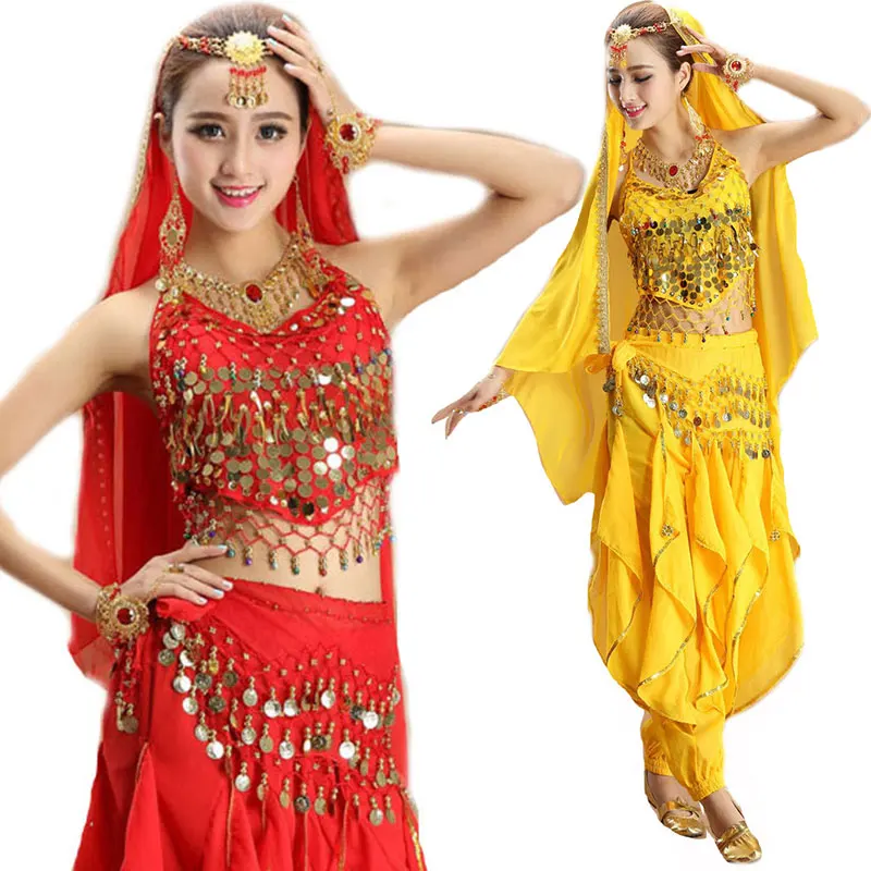 

4pcs Set Adult Belly Dance Costume Bollywood Performance Indian Egypt Bellydance Womens Belly Dancing Costume Sets Egyptian