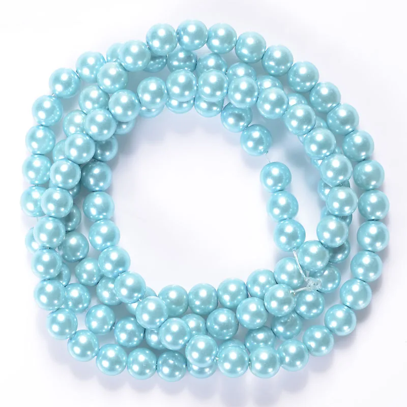 8MM 100Pcs/Lot Glass Pearls Round Imitation Pearl Beads DIY Bracelet Earrings Charms Necklace beads for Jewelry Making