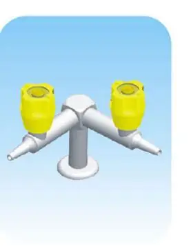 K004 Laboratory Gas Tap Pure Copper Double Port Standing Style 90 degrees Right Angle Copper Material Gas Faucet