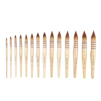 Artsecet-pinceles de Pintura Artística de alto grado, pelo Taklon, mango de madera Natural, pluma de acuarela artística, suministros de Aquarelle, 15RT