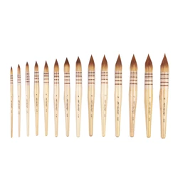 Artsecet High Grade Art Painting Brushes 15RT Taklon Hair Natural Wooden Handle Artistic Watercolor Pen Aquarelle Supplies