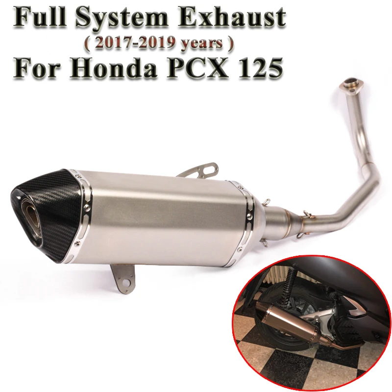 Slip On For Honda PCX 125 2017 18 2019 PCX150 Motorcycle Exhaust Escape Scooter Modiifed Front Mid Link Pipe Muffler DB Killer