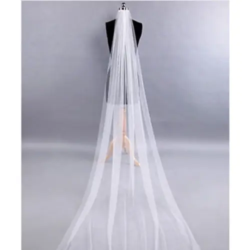 White/Ivory 1T Wedding Bridal Long Veil Church Cathedral veils Net&Comb 2m 3m 4m 5m