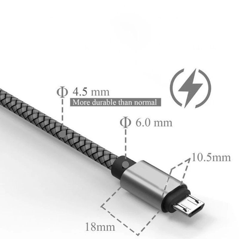 2M 3M Long Micro USB Cable for Samsung Galaxy E7 E5 A7 A5 A3 J7 J5 2015/2016 Fast Charger Cables for xiaomi huawei HTC Charging