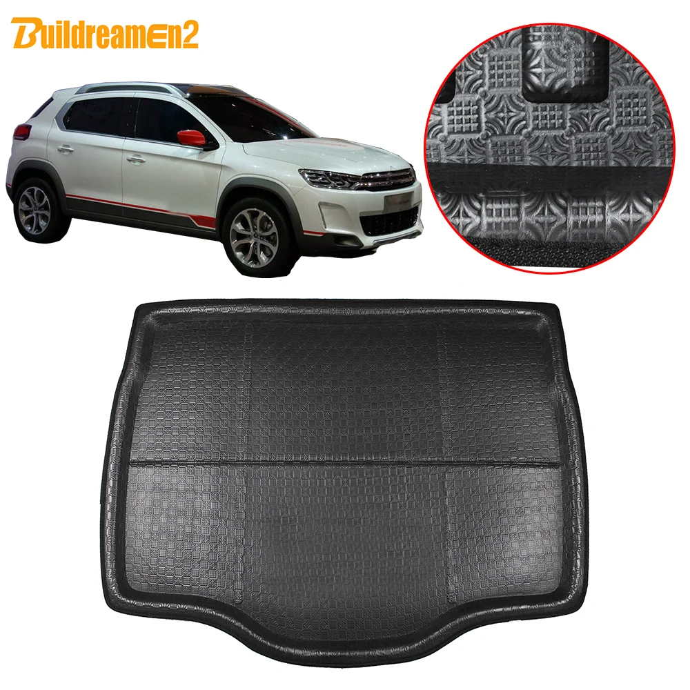 Buildreamen2 For Citroen C3-XR Car Tail Boot Cargo Liner Tray Rear Trunk Mat Carpet Tray Floor Pad Mud Kick Waterproof