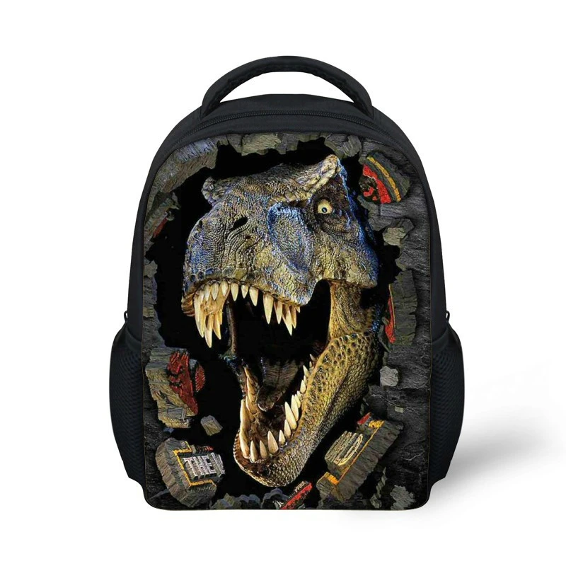 ELVISWORDS-Mochila Escolar con estampado de dinosaurio para niños y niñas, conjunto de bolsos de guardería, mochilas escolares pequeñas