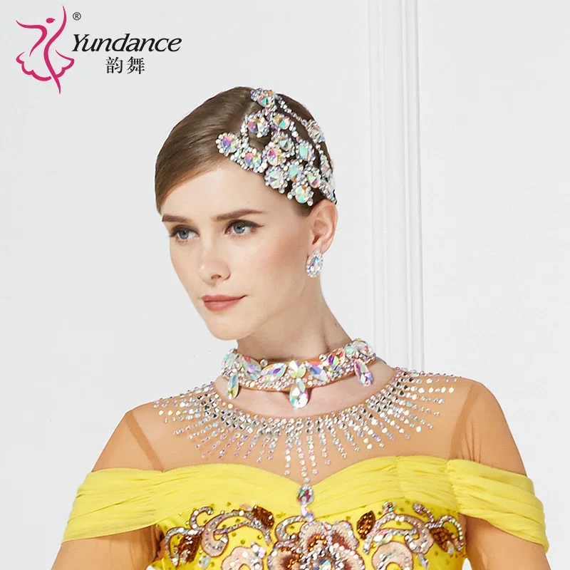 Lady Khiêu Vũ Hiện Đại Mũ Nón Cô Gái Tiêu Chuẩn Quốc Gia Đầu Flower Latin Cạnh Tranh Kim Cương Phụ Kiện Nhảy Múa Mũ Nón B-6585