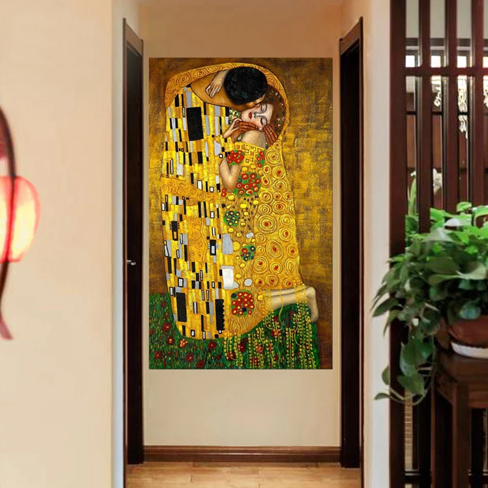 Tree of Life HD Print Gustav Klimt Couple Kiss Satisfy Replica Canvas Painting for Dining Room Kitchen Home Decor Drop Shipping