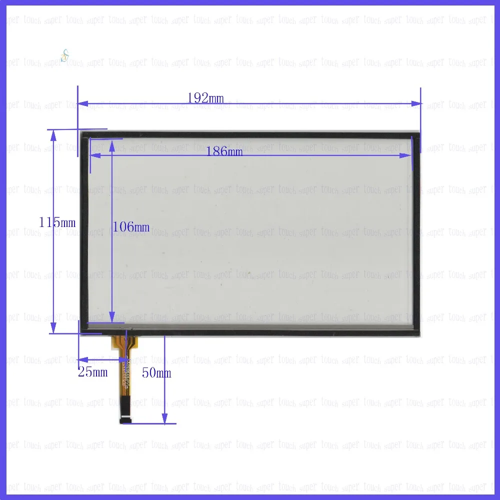 

ZhiYuSun POST KDT-6467 8 inch 4-wire resistive touch panel for Car DVD, 192*115 GPS 192mm*115mm this is compatible