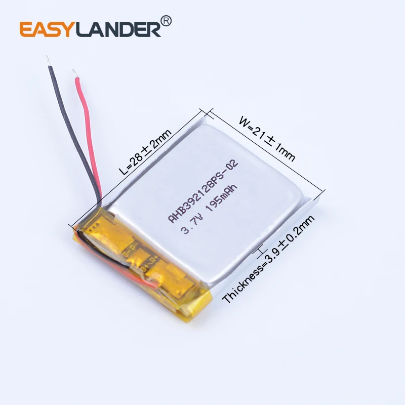 392128 3.7V 195mAh Rechargeable Lithium Li-ion Polymer Battery for JAB Logitech Wireless Headset AHB392128PS-02