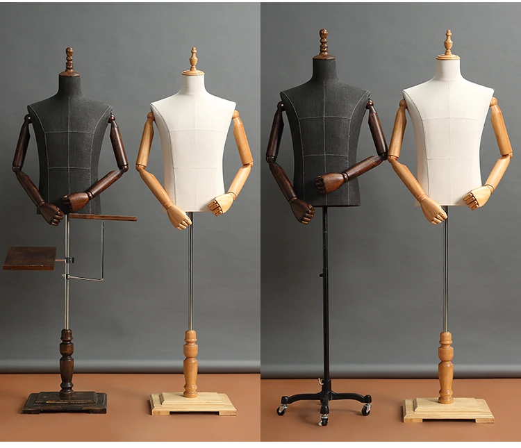 

Best Quality Male Half Body Mannequin With Metal Base Dressmaking Mannequin Hot Sale