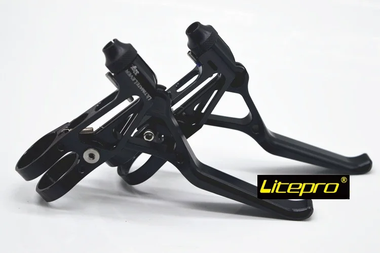 Litepro 22.2mm Ultimate Ultralight 32g V leva del freno CNC Hollow Alloy City Bicycle pieghevole leve del freno della bici tecnologia di Taiwan