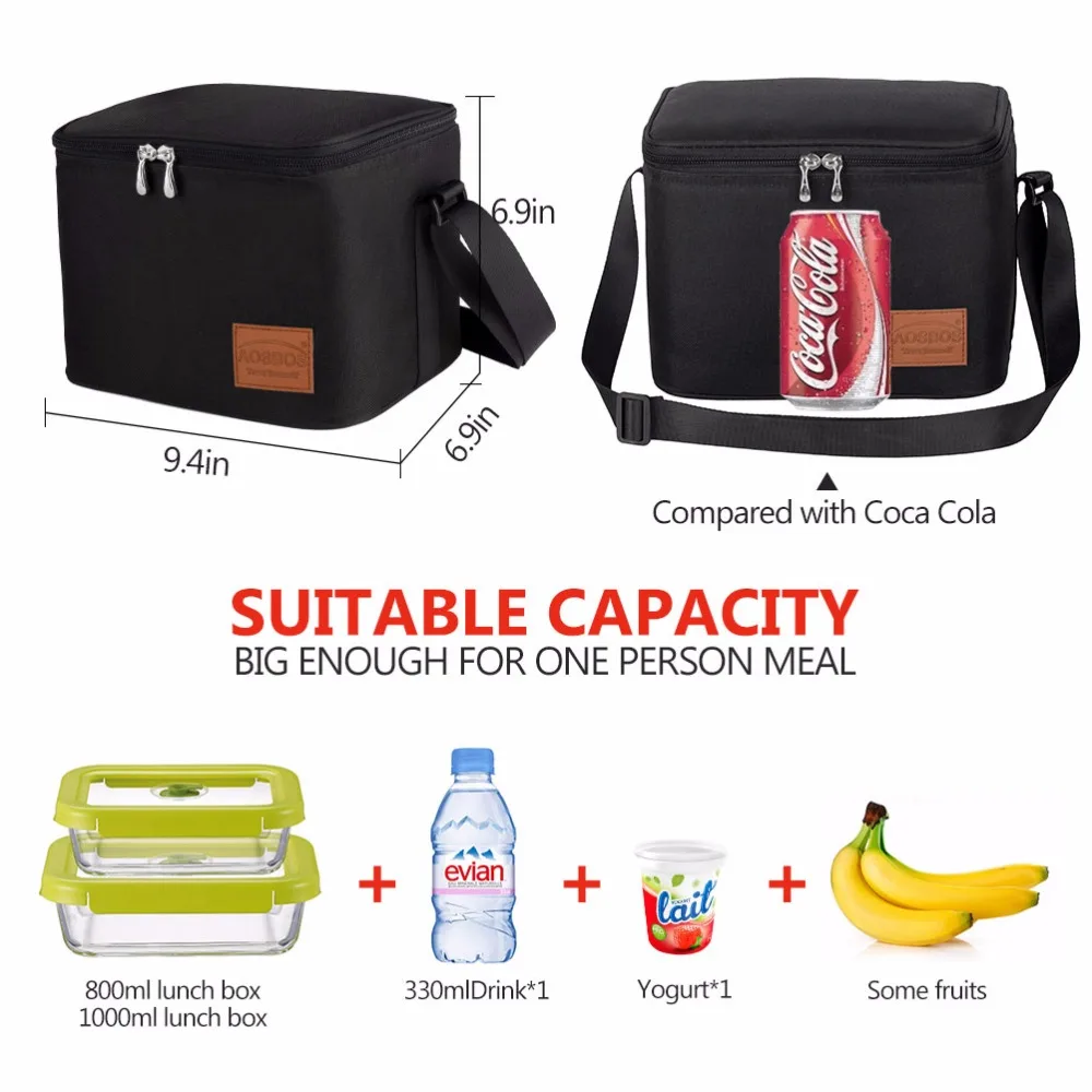 Aosbos Portable Thermal Lunch Bag Lunch Boxes for Children Lunchbox Kids School Cooler Box Women Child Food Carrier Girl Bags