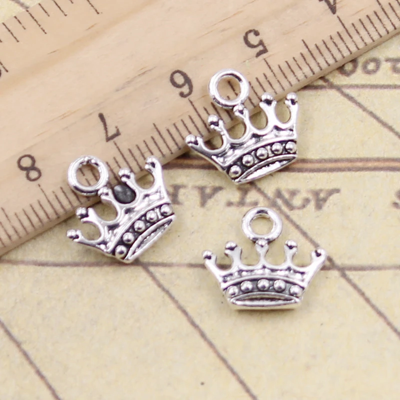 

20pcs Charms Crown 13x14mm Tibetan Bronze Silver Color Pendants Antique Jewelry Making DIY Handmade Craft