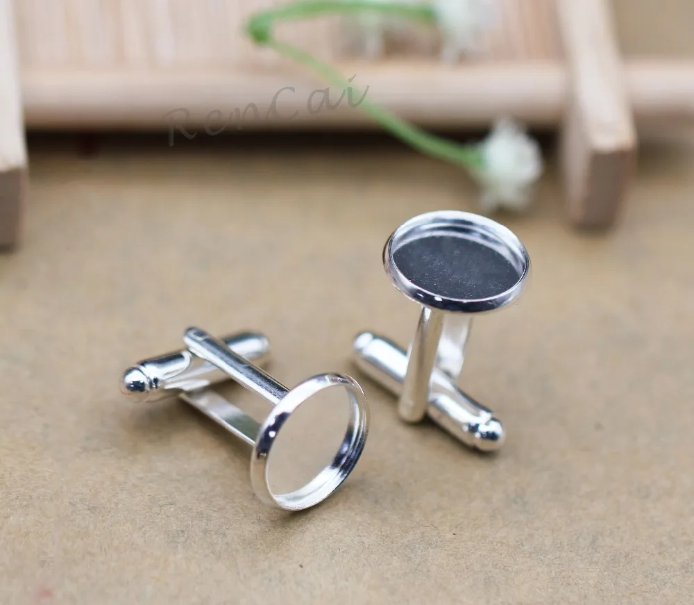 12/14/16/18mm Round Cabochon Cufflink Base Blank Settings Multi-colors French Cuff Links Tray For DIY Men Wedding Clothes Making