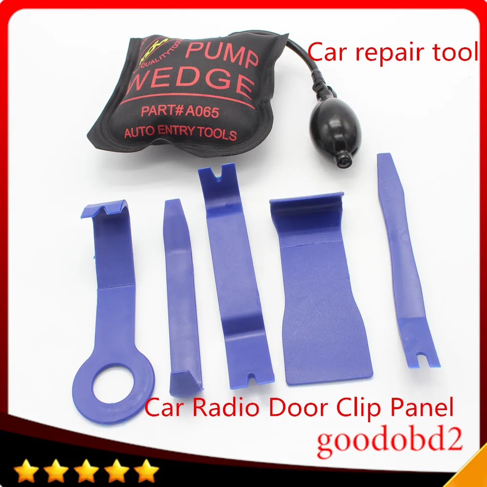 6pc/set Plastic Repairing Tool Car Radio Door Clip Panel Trim Dash Audio Stereo Removal Installation Pry+klom Pump wedge For Car