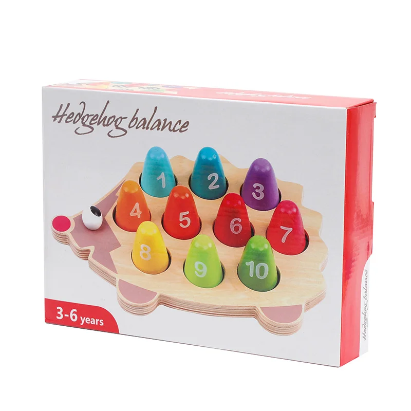 Preskool Montessori Cho Bé Đồ Chơi Gỗ Cho Trẻ Em Giáo Dục Đồ Chơi Hoạt Hình Thú Nhím Màu Số Game Phù Hợp Brinquedos Juguets