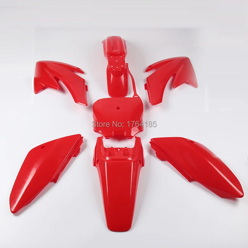 Red Plastic covers Fairing Kits CRF70 dirt Pit Bike Procket Bike Xmotos Baja DR50 49 50cc 70 90 110 Kayo HK 160