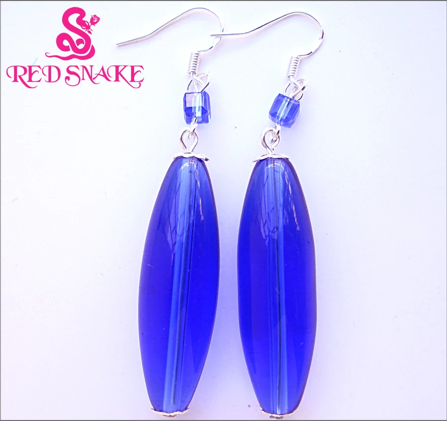 RED SNAKE Fashion Dangle Earrings Handmade Classic navy bule olivary Murano Glass Earring