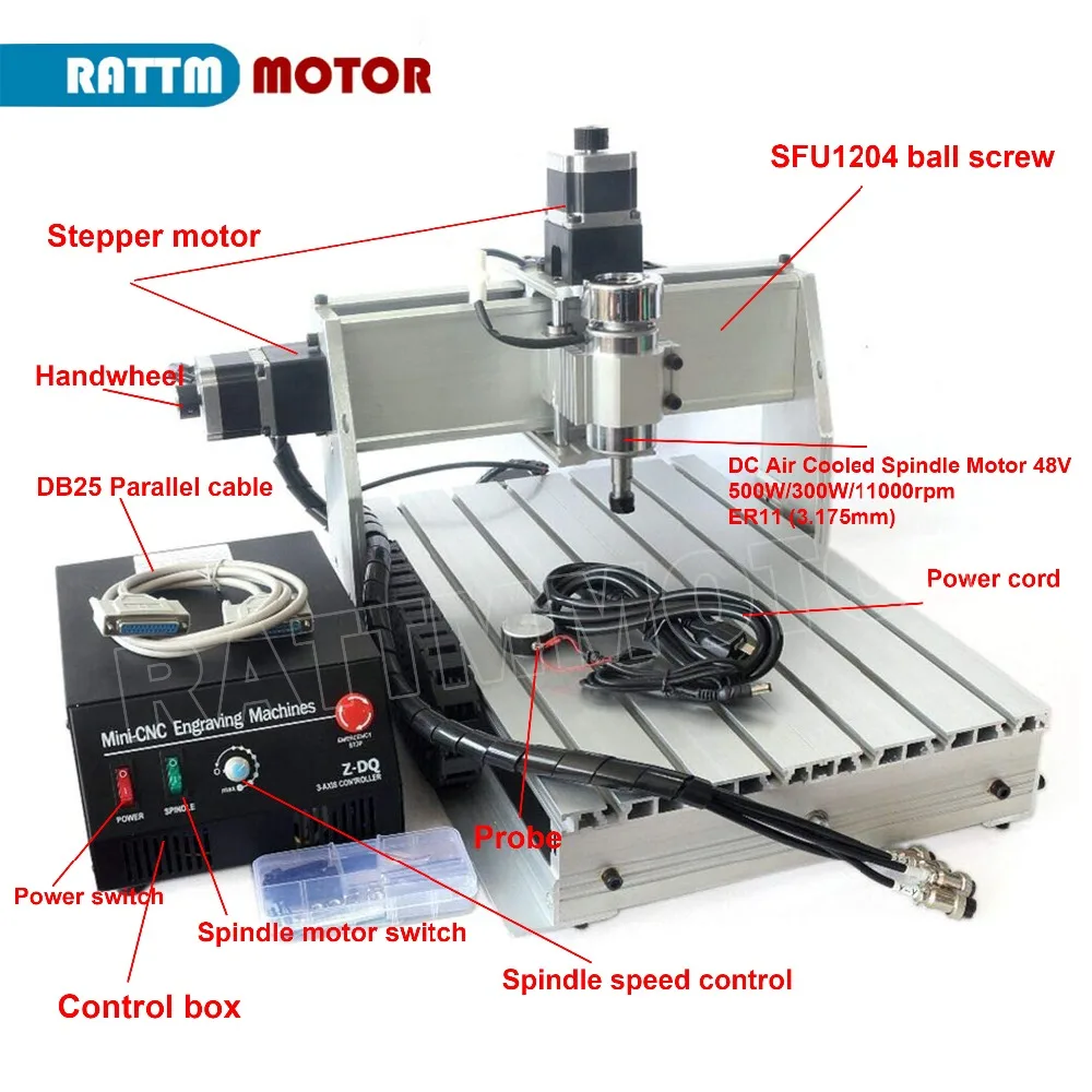 Macchina della taglierina dell\'incisione del router di CNC di 3 assi 3040 Z-DQ con il fuso 500 V/220V 110 W