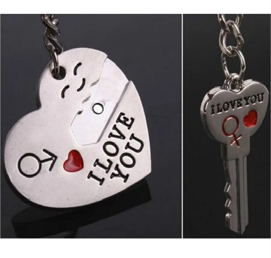 Newest Couple I LOVE YOU Heart Keychain Ring Keyring Key Chain Lover Romantic Creative Birthday Gift