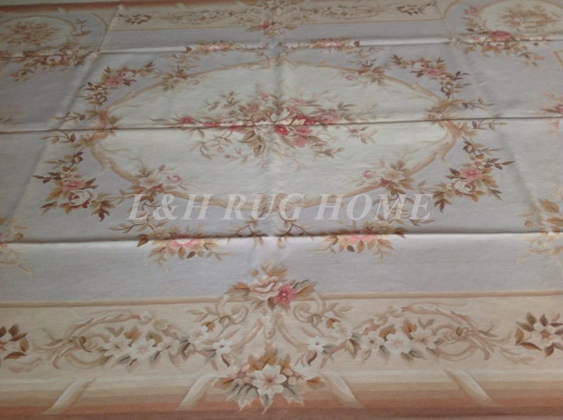 Free shipping 9'x12' Handmade French Aubusson weave rugs hand woven carpets high grade quality original oriented rug