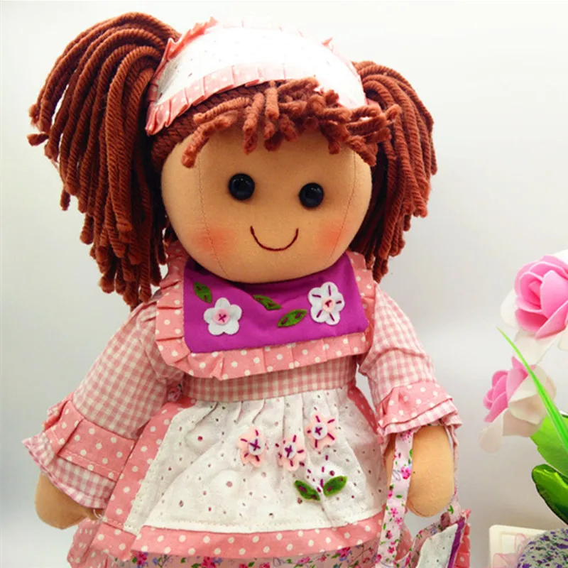 

Smafes 17 inch rag doll toy for girls soft pink doll for kids birthday christmas doll gift machine washable