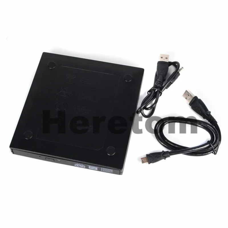 Heretom Universal USB 2.0 12.7 Mm SATA untuk SATA Eksternal Optical Drive Enclosure Case untuk CD DVD Burner Drive Optik