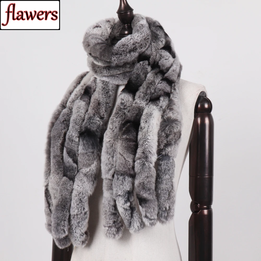 

2022 Women Winter 100% Genuine Real Rex Rabbit Fur Scarf Natural Soft Rex Rabbit Scarves Lady Warm Real Rex Rabbit Fur Muffler