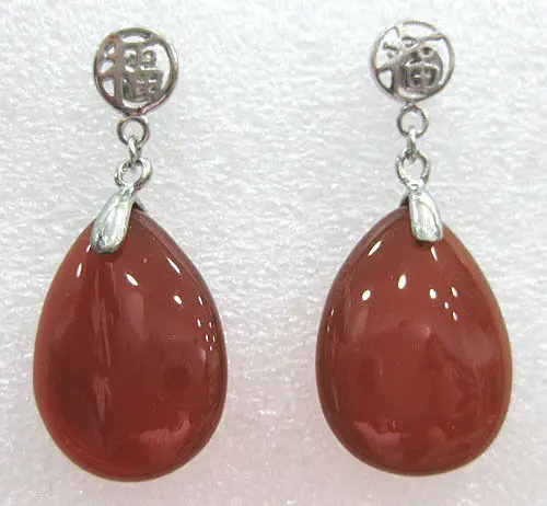 hot sell new - charm lady's red tear drop bless happiness earrings 5.29