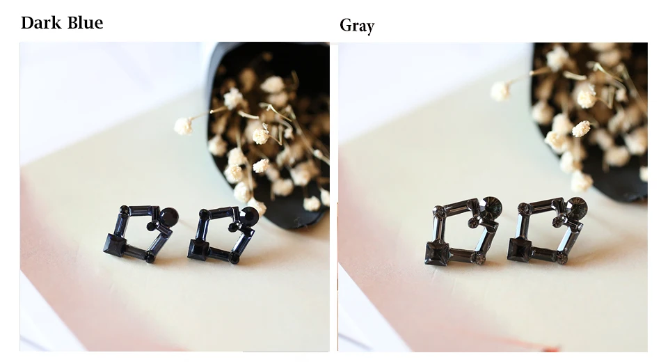 VEYO 6 Colour Novelty Stylish Geometric Rhinestone Stud Earrings for Women 2018 New Arrival Wholesale