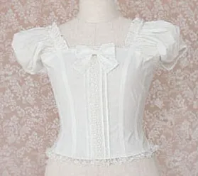 2019 New White Cotton Lolita Shirt with lace daily wear lovely cotta skintight close-fitting customize for plus size adults