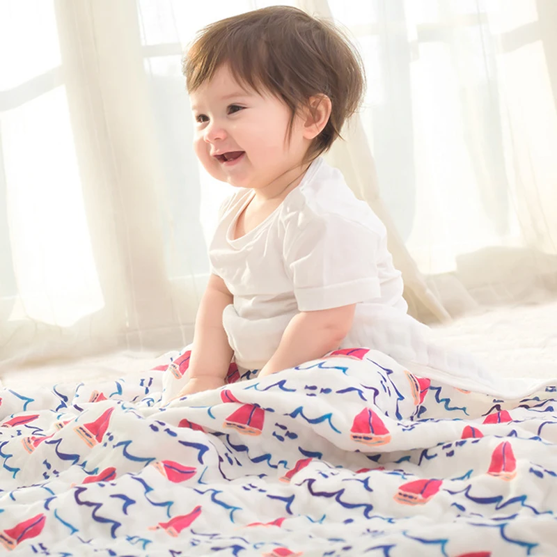 3pcs Baby Blanket For Summer Pattern Swaddle For Newborn Bamboo Cotton Soft Breathable Muslin Baby Bedding Infant