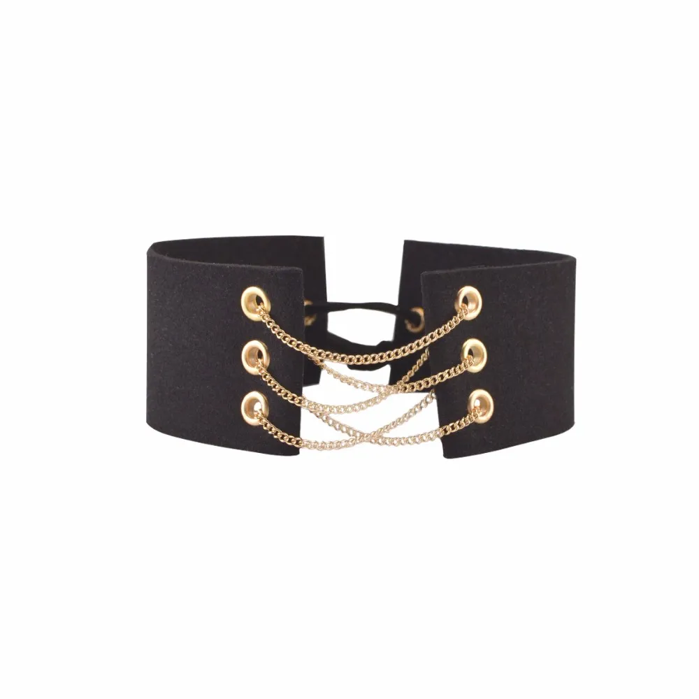 2019 New Arrival Gothic Velvet Leather Choker Necklace Sexy Wrap Tie Up Lace Up Chokers for Lady Statement Necklace Jewelry Gift image 2