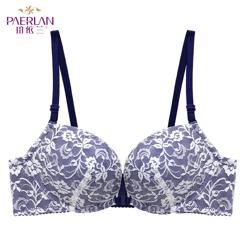 PAERLAN Lace Front Closure Wire Free small 5/8cup together One - Piece Seamless bra underwear woman hitting scene  Floral Sexy