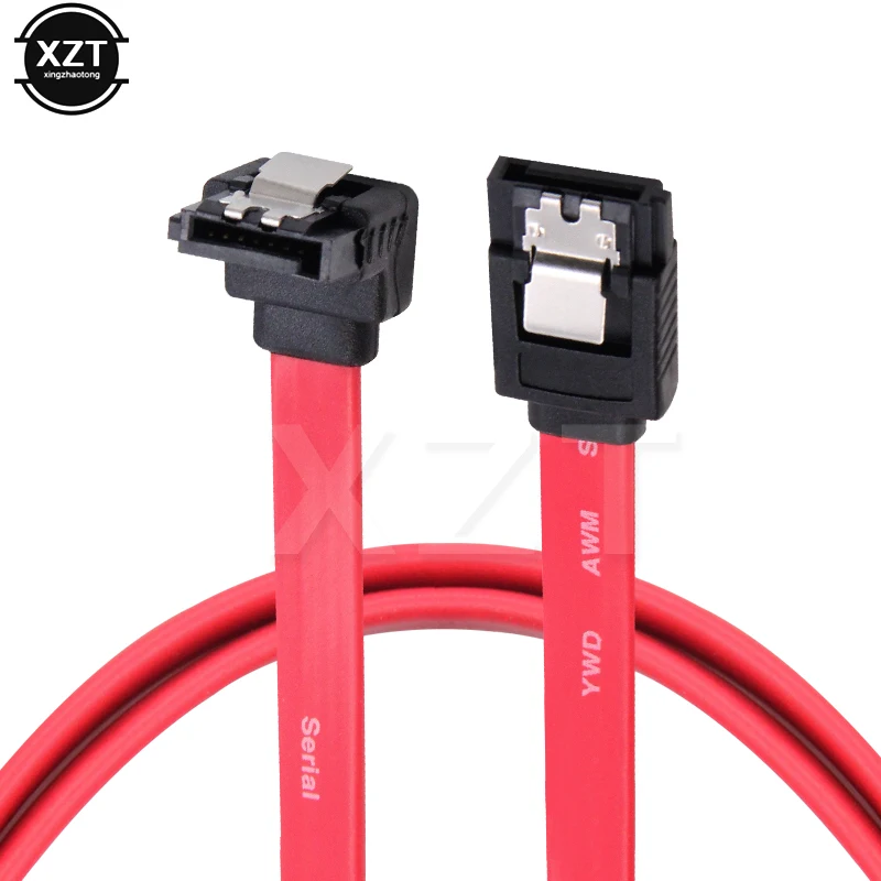 Right Angle SATA Cable Serial ATA Data Lead Locking Latching S-RA 0.5m RD SATA data 7pin to 7pin Adapter Cord Straight to Right