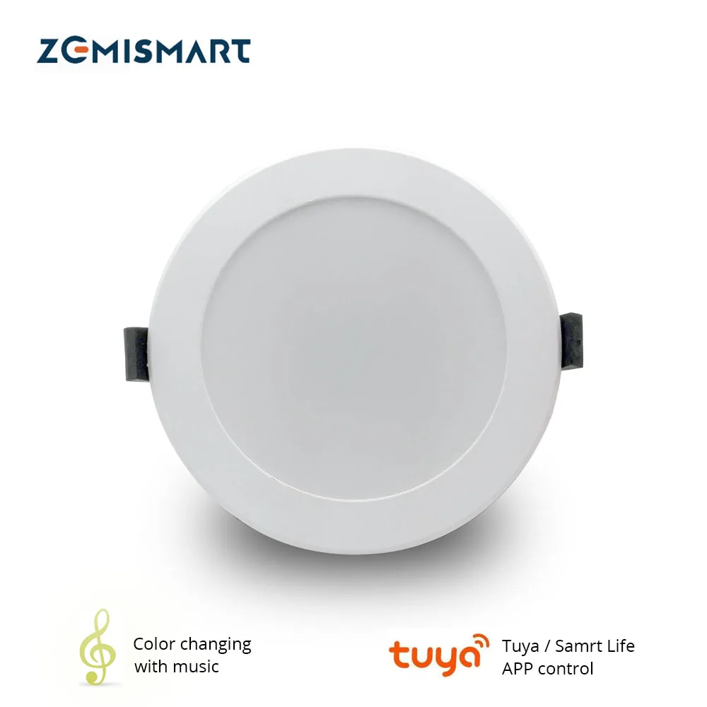 

Zemismart 4 inch WiFi RGBCW Color Charging With Music for Home Party Led Downlight Ceiling Light Alexa Google Home Enable