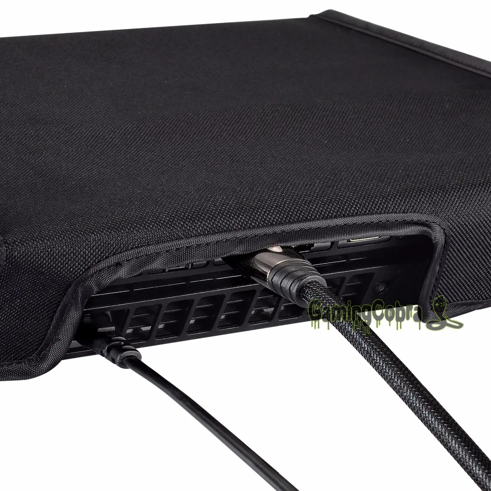 EXtremeRate-Juste de protection horizontale en nylon noir, anti-poussière pour console PS4