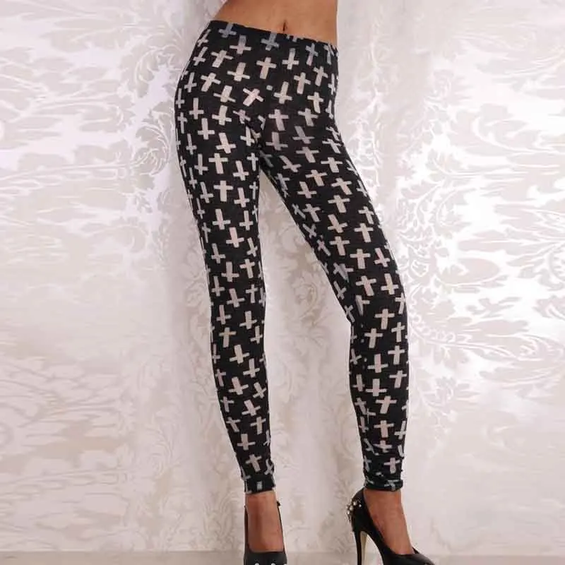 Leggings pour femmes, nouvelle mode, taille haute, imprimé croisé, pantalon doux, décontracté, Sexy, élastique, 2019