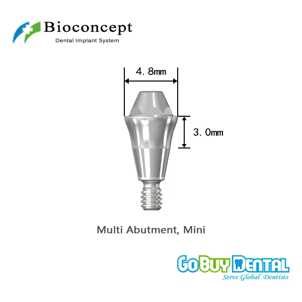 Bioconcept Hexagon Mini Multi abutment φ4.8mm, Straight, gingival height 3mm(337030)