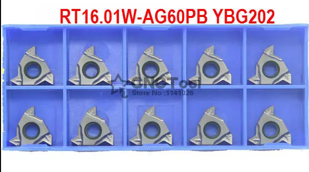 ZCCCT  RT16.01W-AG60PB YBG202  Threading Lathe Inserts Tungsten Carbide Threading Inserts 60 degree External Threading Inserts