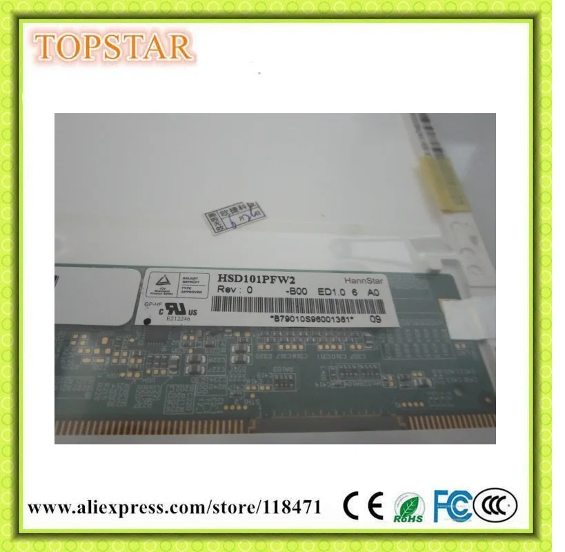 10.1 inch TFT LCD Panel HSD101PFW2-B00 1024 RGB*600 WSVGA LVDS LCD Dispaly WLED Screen 1ch,6-bit