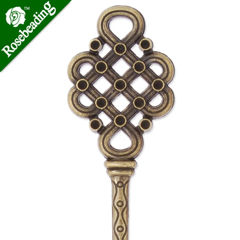 30x148mm Antique Bronze Hair Stick,Chinese knot,Metal Hair Stick, Hair Accessories,Hair Sticks Hairpin,10PCS/lot-C3891