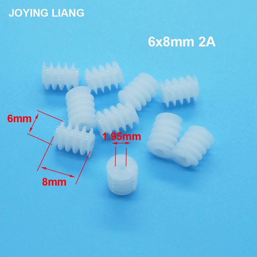 10PCS Sample Worm Gear 3.5*5mm 0.3M / 5x5mm 0.8A 0.4M / 6x8mm 6x10mm 0.5M 2A DIY Toy Models Transmission Helical Gears